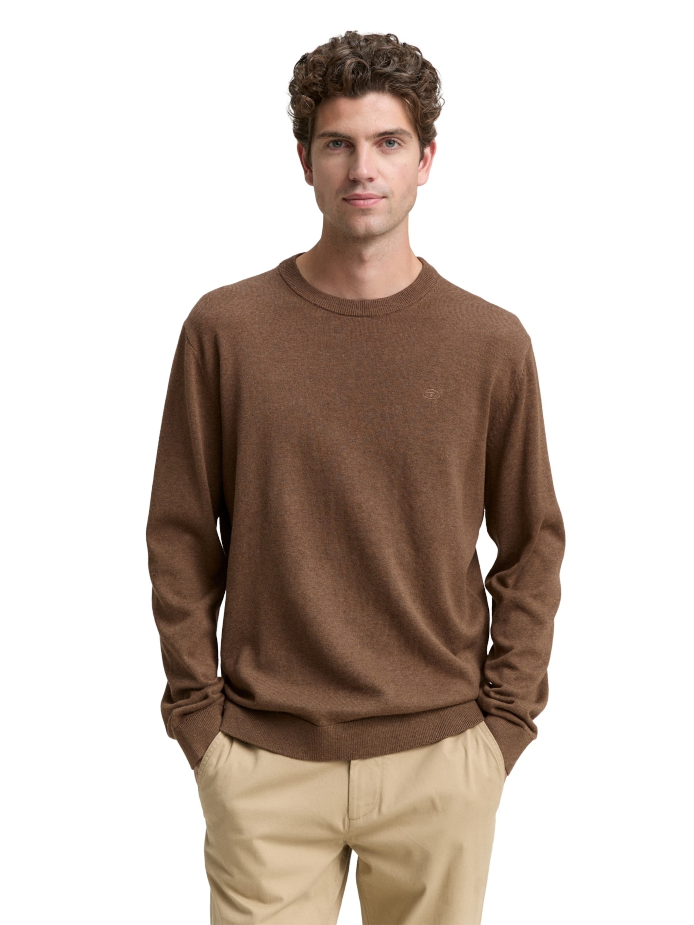 TOM TAILOR Sweater in Brown: front