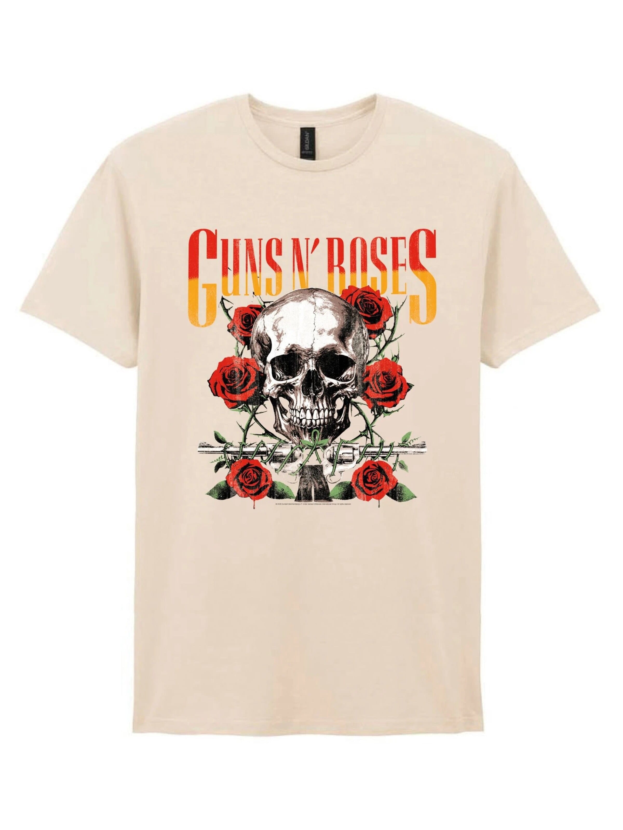 GUNS N' ROSES Shirt 'Guns N´Roses Rose Skull T-Shirt' in White: front