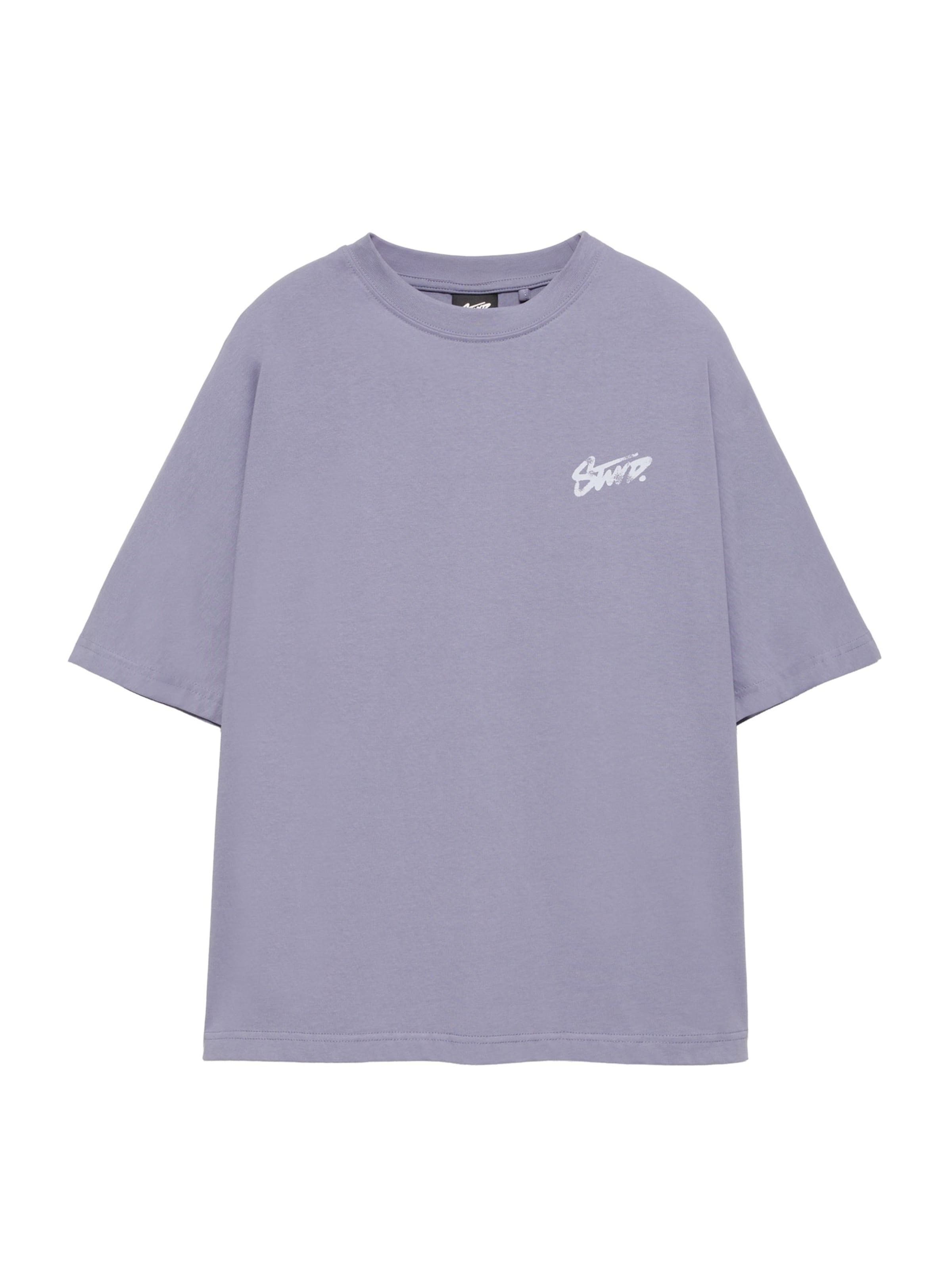 Pull&Bear Shirt 'STWD' in Purple: front