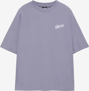 Pull&Bear Shirt 'STWD' in Purple: front