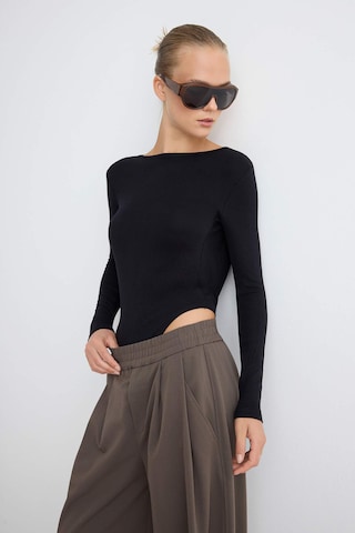 Trendyol - Body camiseta en negro: frente