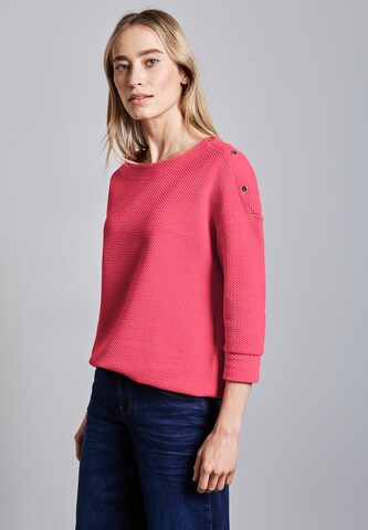 STREET ONE Strukturshirt mit Knöpfen in Pink: Vorderseite