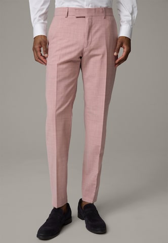 STRELLSON Slim fit Pleated Pants 'Melvin' in Pink