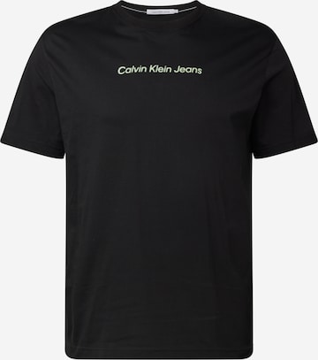 Tricou de la Calvin Klein Jeans Plus pe negru: față