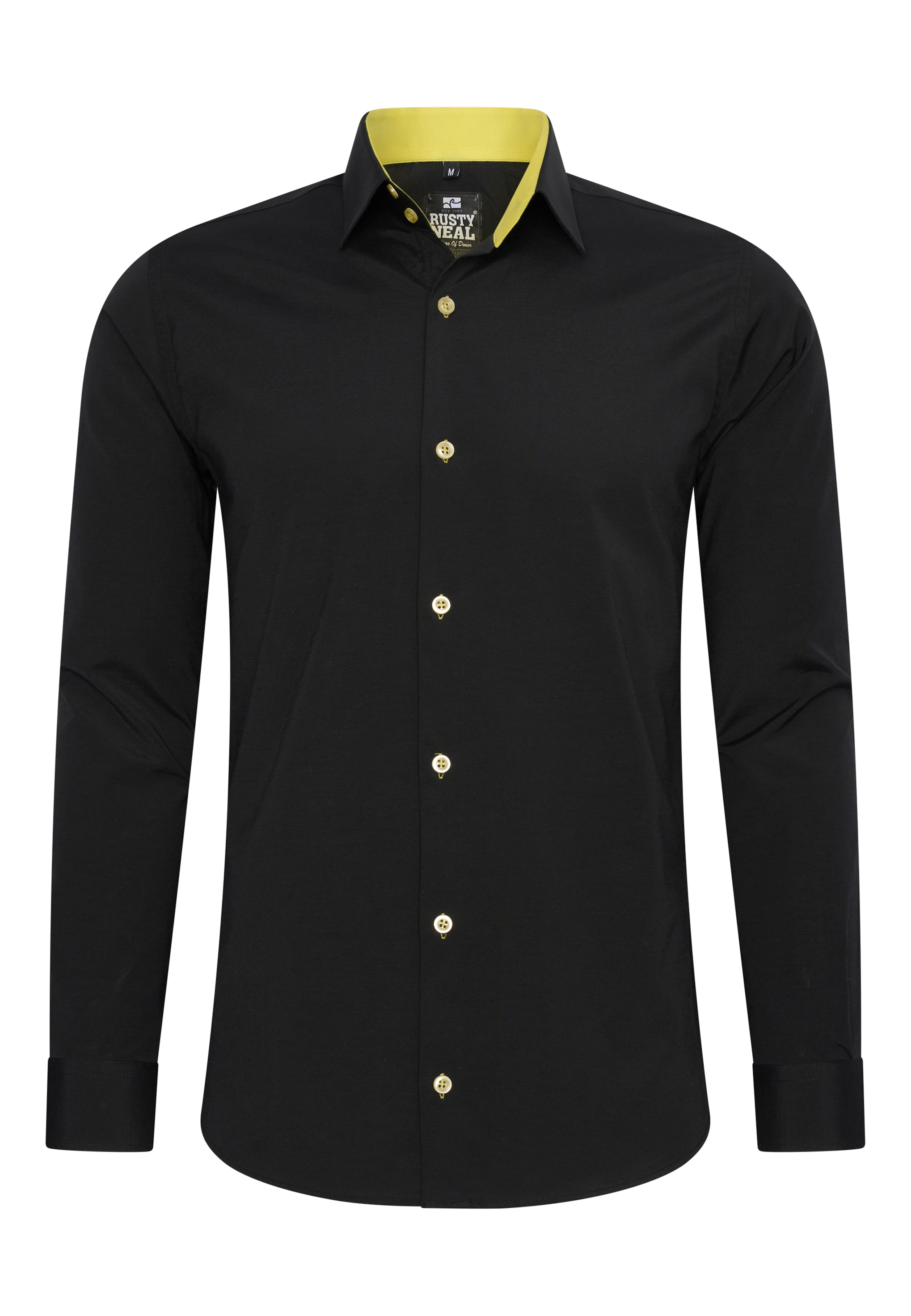 Rusty Neal Regular fit Button Up Shirt in Black: front