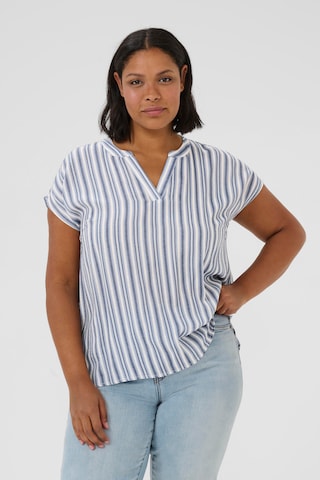 KAFFE CURVE Bluse 'KCAlia' in Blau: Vorderseite