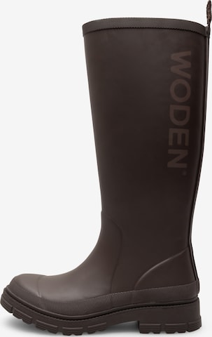 WODEN Regenlaarzen 'Le Waterproof' in Bruin: voorkant