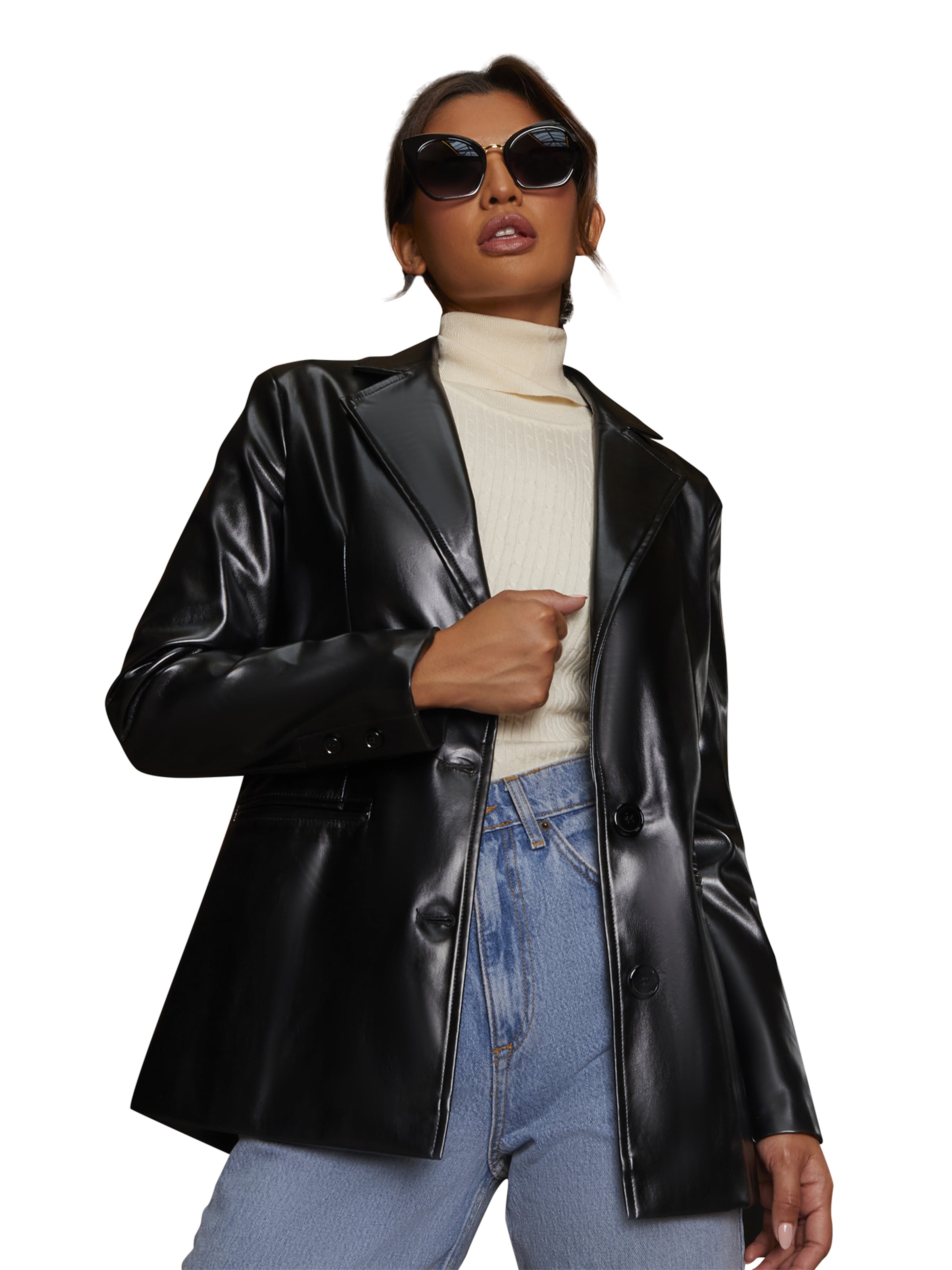 Chi Chi London Blazer in Black: front