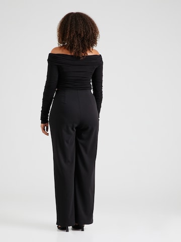 Vero Moda Curve - Perna larga Calças com vincos 'Becky' em preto