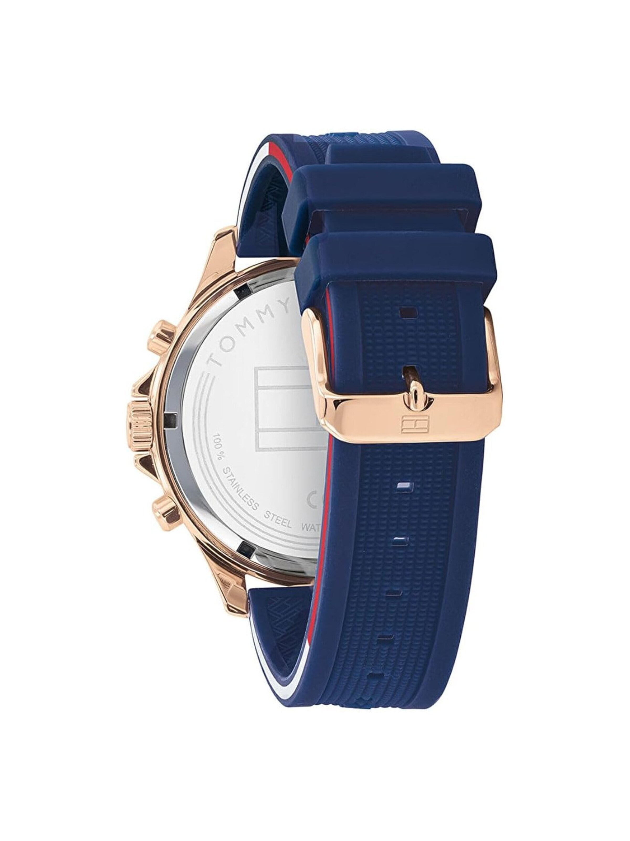 TOMMY HILFIGER - Reloj analógico 'Montre Homme Tommy Hilfiger Bank 1791778 Multifonction à Quartz, Bleu/Blanc' en azul