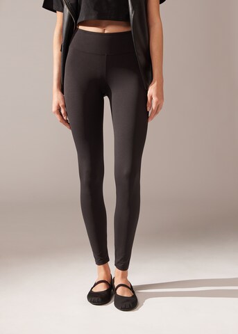 CALZEDONIA Skinny Leggings in Schwarz