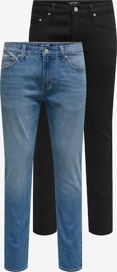 Džinsai 'ONSWARP' iš Only & Sons, spalva – tamsiai (džinso) mėlyna / juoda, Prekių apžvalga