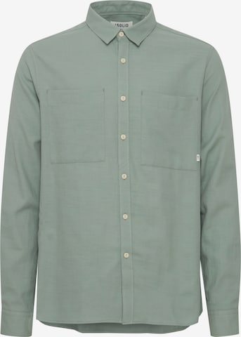 !Solid Button Up Shirt in Green: front