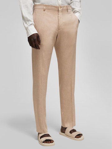 HECHTER PARIS Regular Pleated Pants in Brown: front