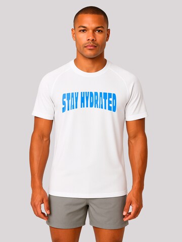 T-shirt 'Sports Stay Hydrated' F4NT4STIC en blanc : devant