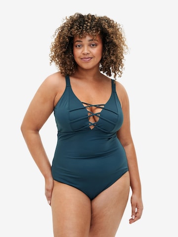 Swim by Zizzi - Fato de banho 'SDIOR' em verde: frente