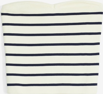 Bershka Tops en tricot en bleu marine / blanc cassé, Vue avec produit