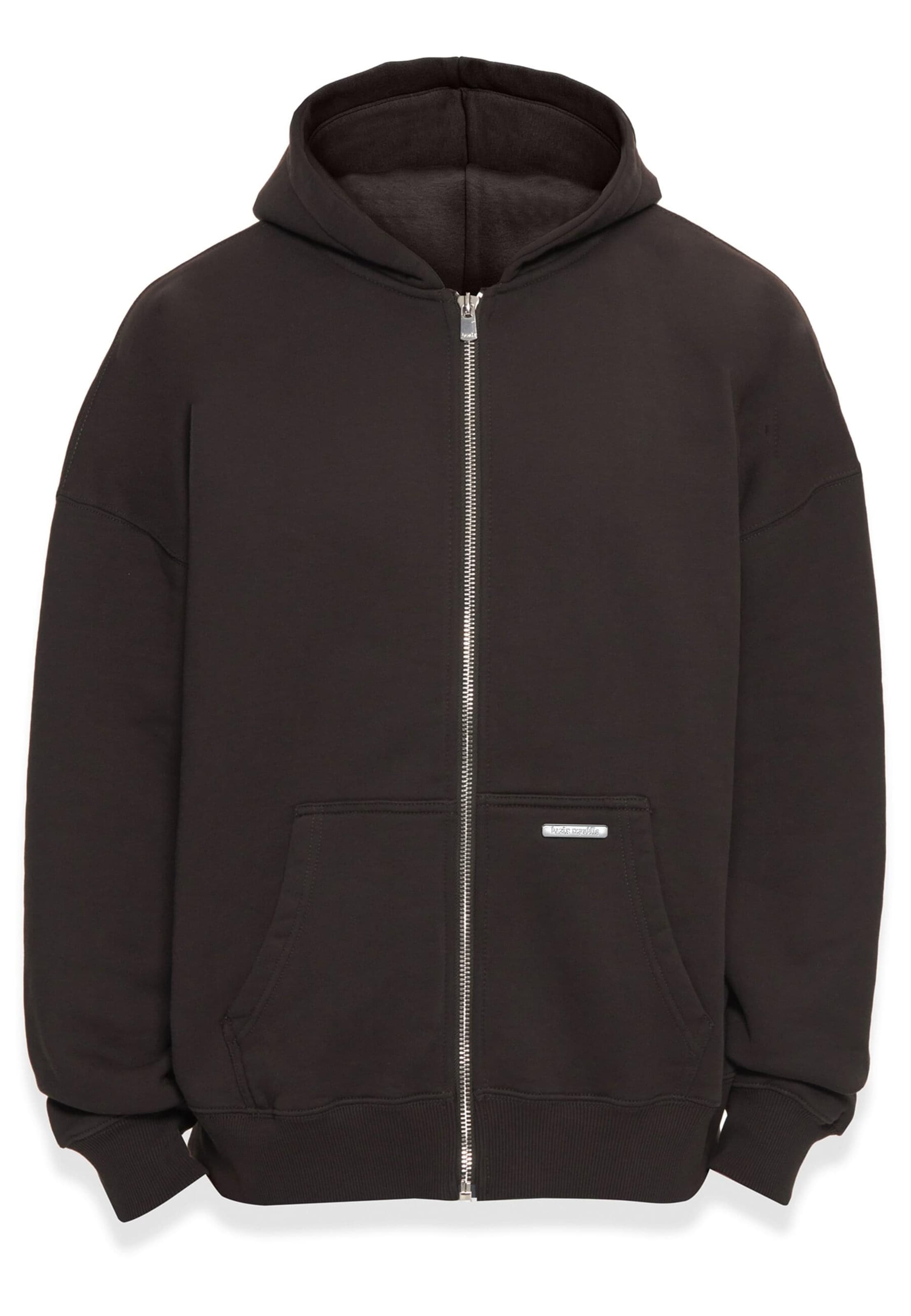 Dropsize - Sudadera con cremallera 'Bazix Republiq' en negro: frente