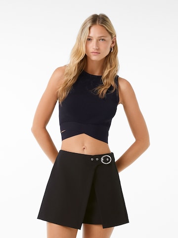 Bershka Regular Broek in Zwart: voorkant