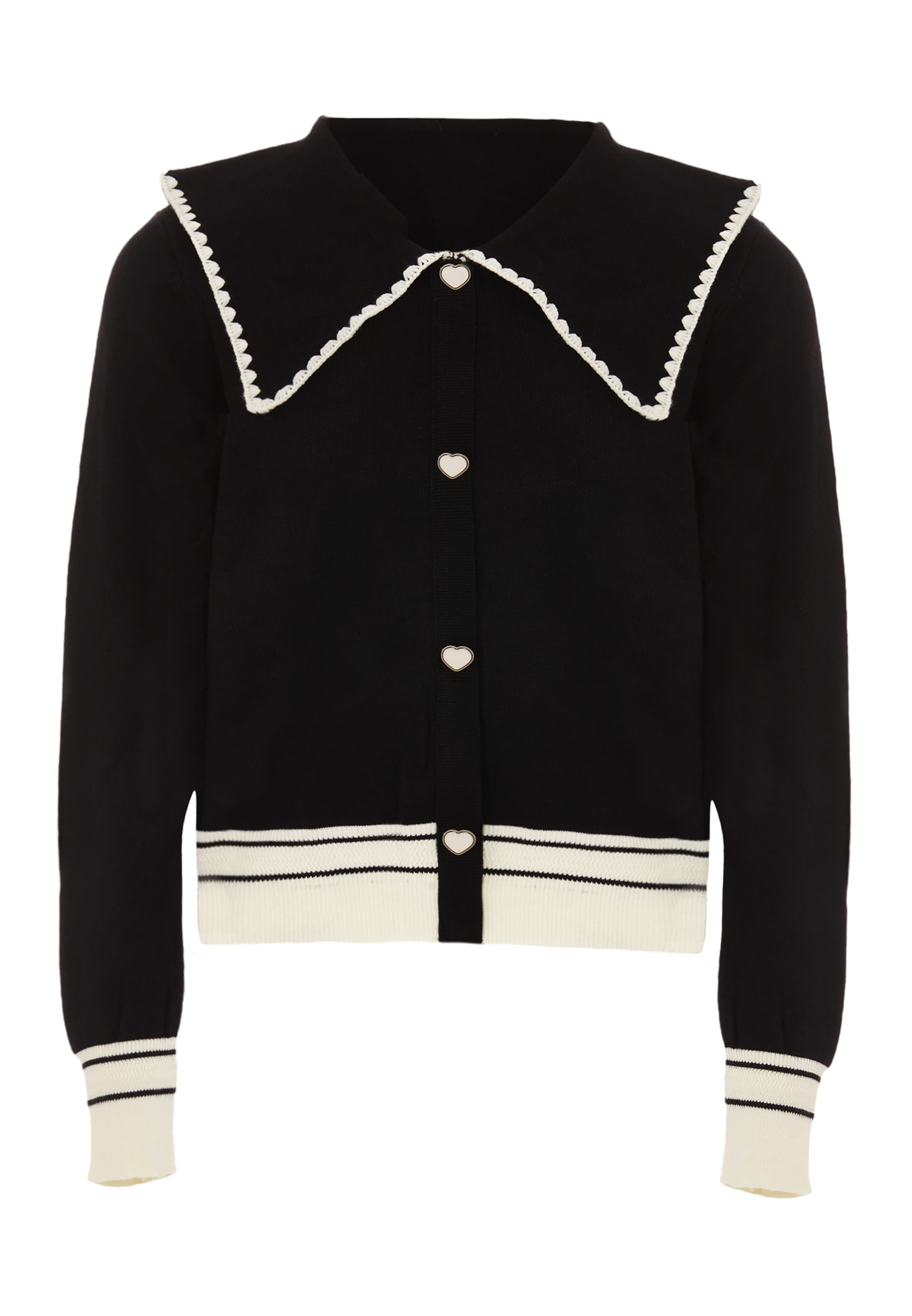 NAEMI - Casaco de malha em preto: frente