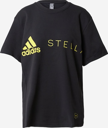 ADIDAS BY STELLA MCCARTNEYTehnička sportska majica 'Logo' - crna boja: prednji dio