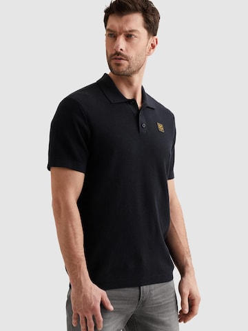Maglietta 'Polo shirt with waffle texture' di PME Legend in blu: frontale