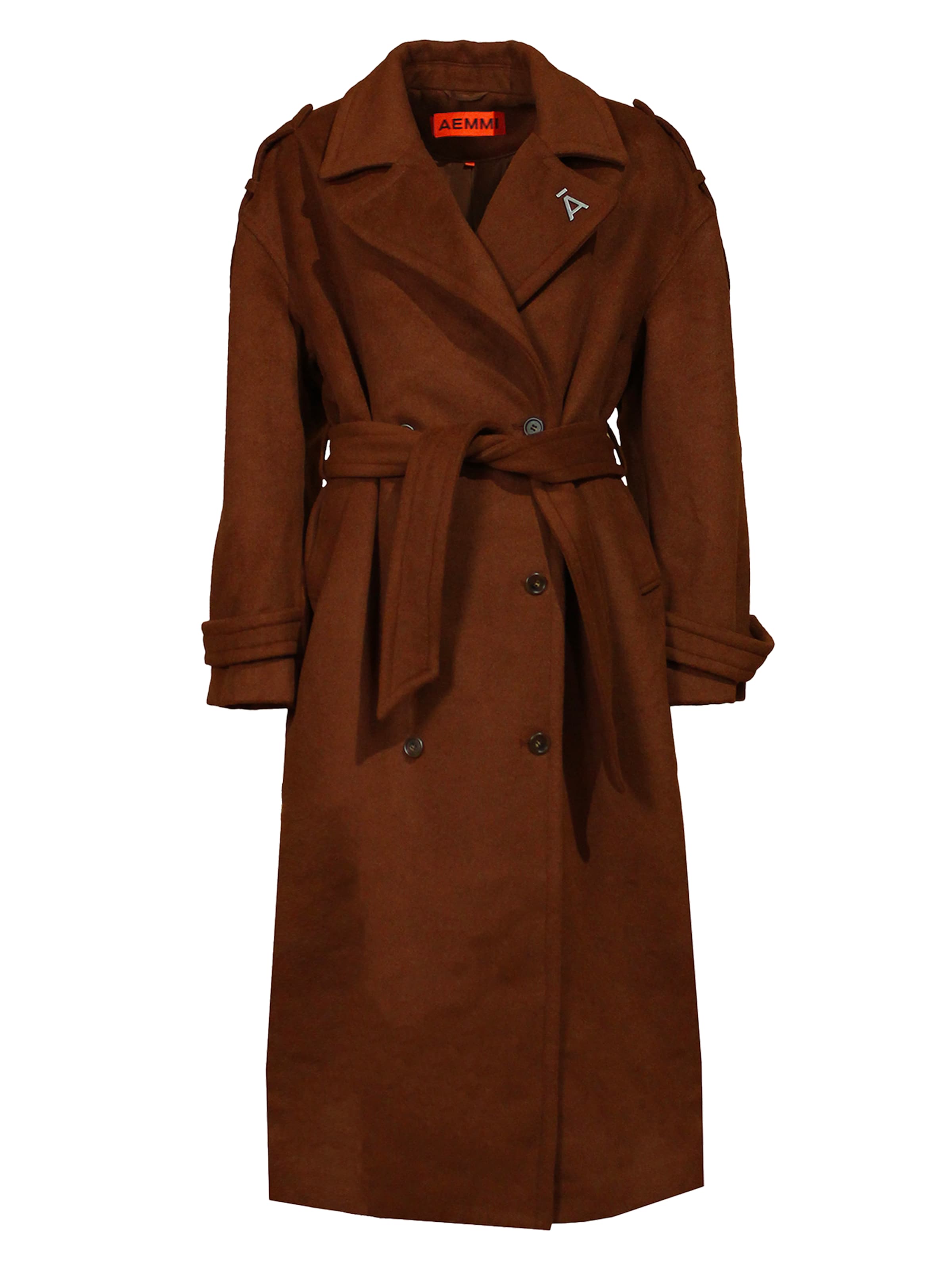 AEMMI Between-Seasons Coat in Brown: front