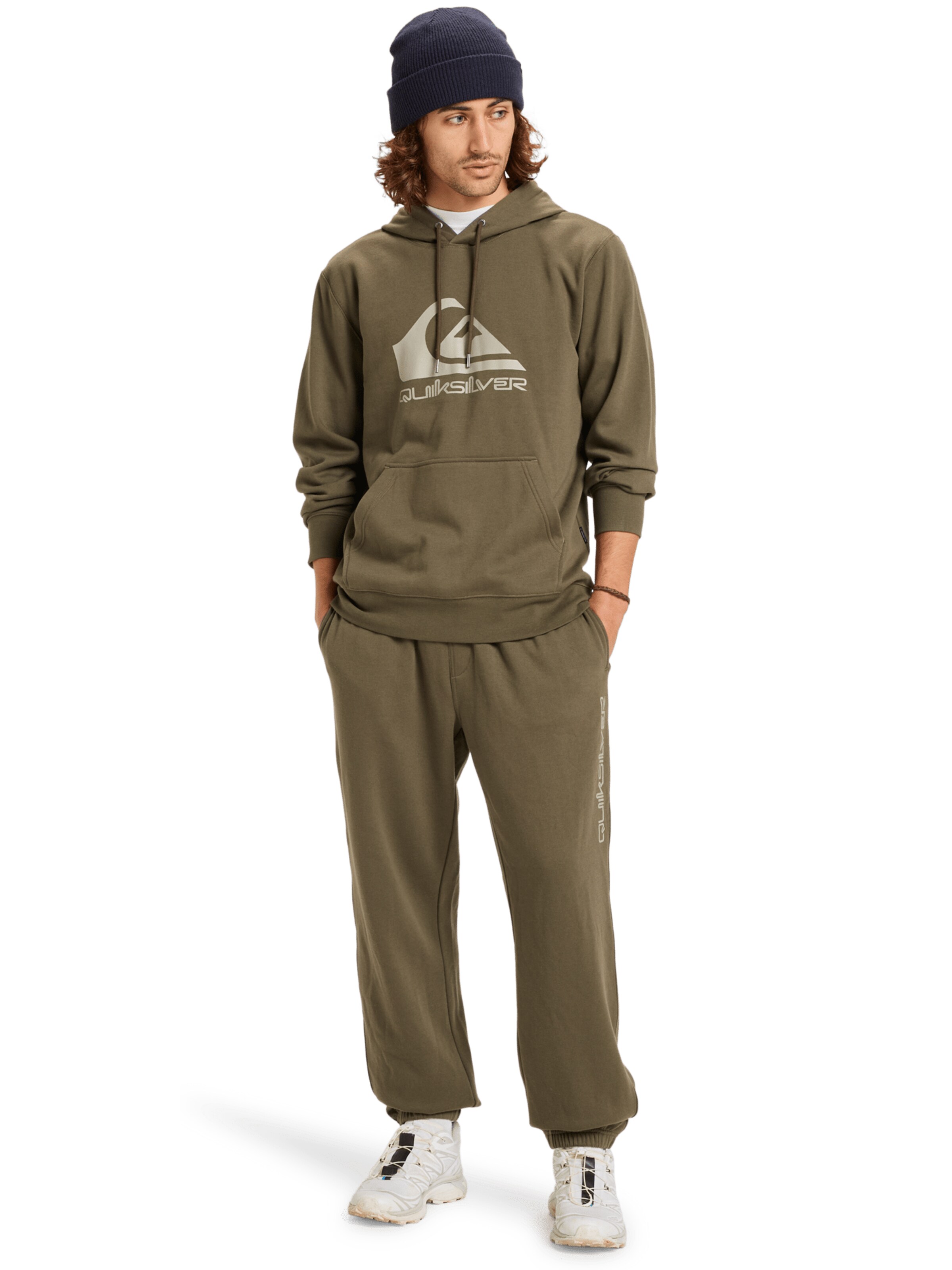 QUIKSILVER Athletic Sweatshirt 'Comp Logo' in Brown