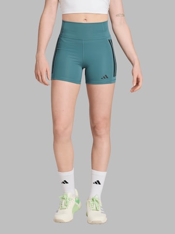 ADIDAS PERFORMANCE Skinny Sports trousers 'Optime' in Green: front