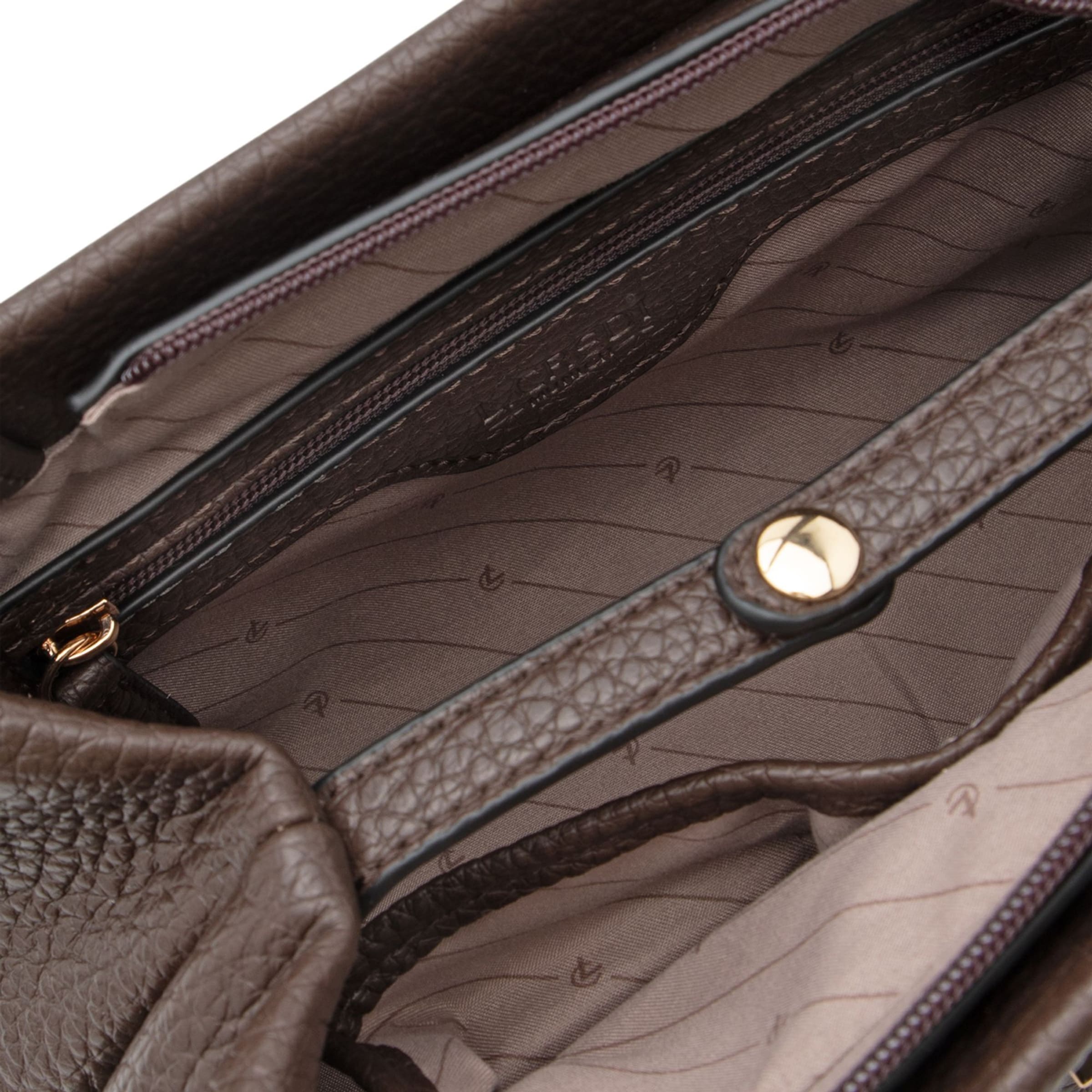 L.CREDI Schultertasche in Braun