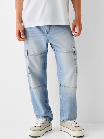 Bershka Loose fit Cargo jeans in Blue