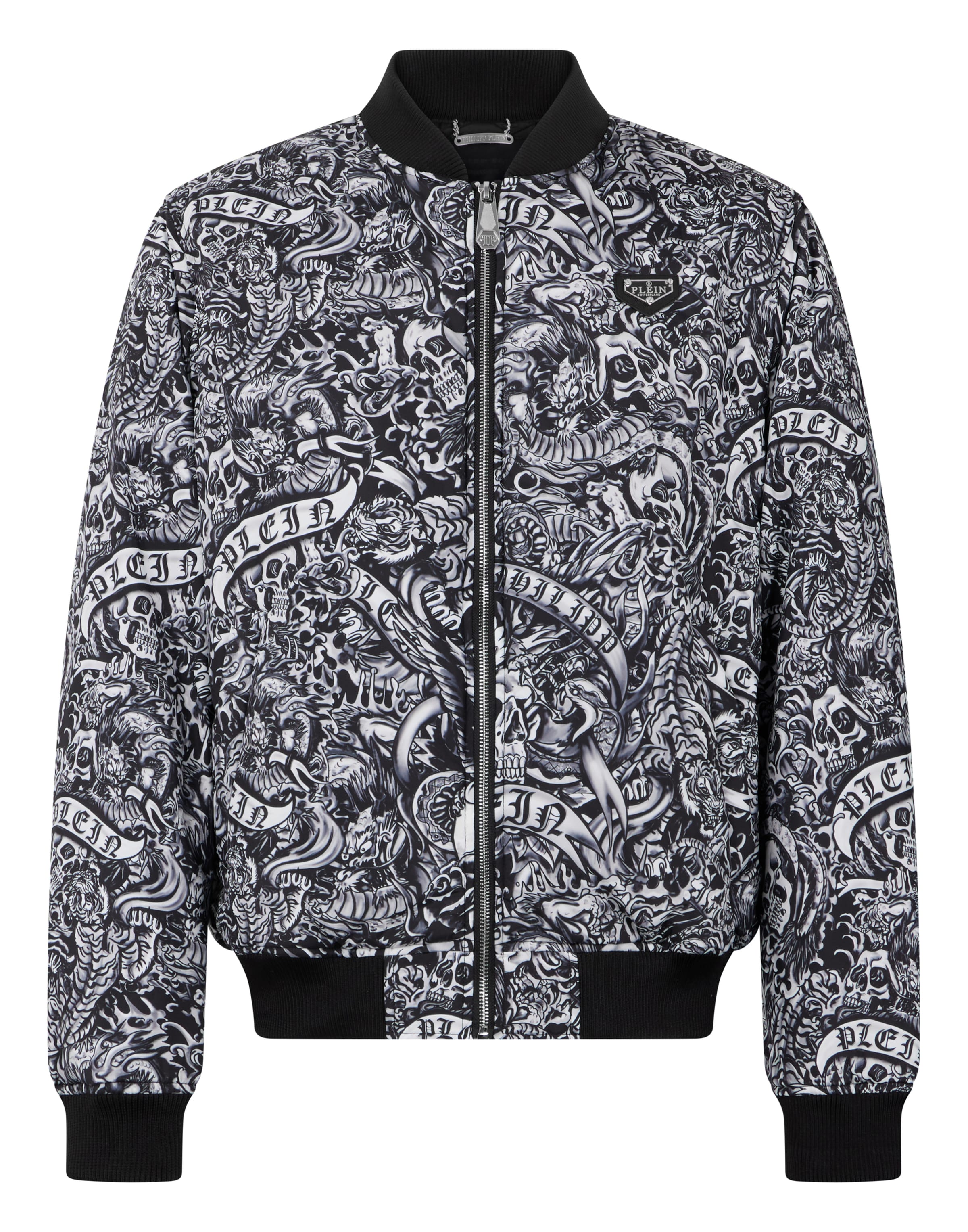 Giacca di mezza stagione di Philipp Plein in nero: frontale
