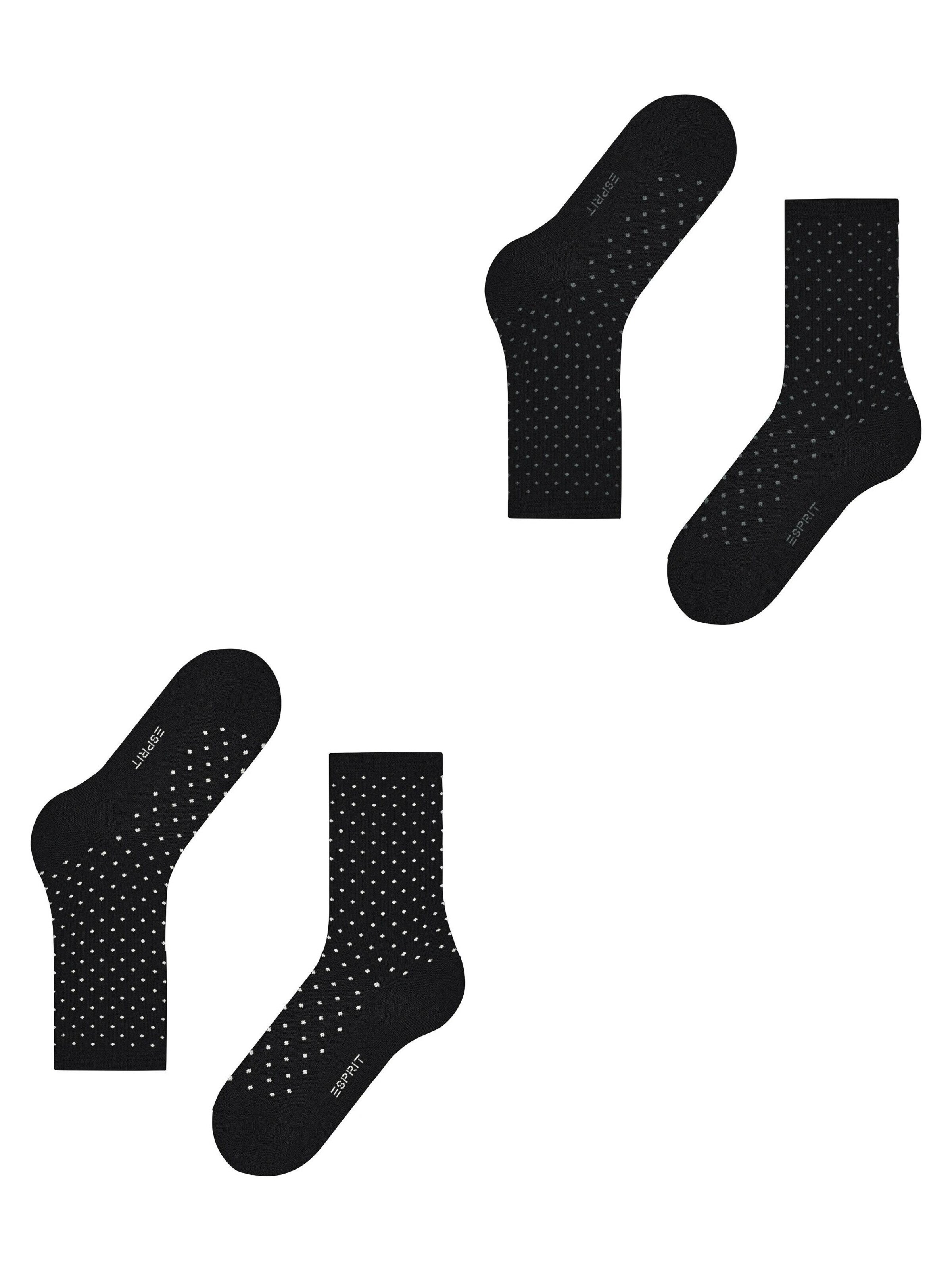ESPRIT Socken 'Fine Dot 2-Pack'‌ in Schwarz