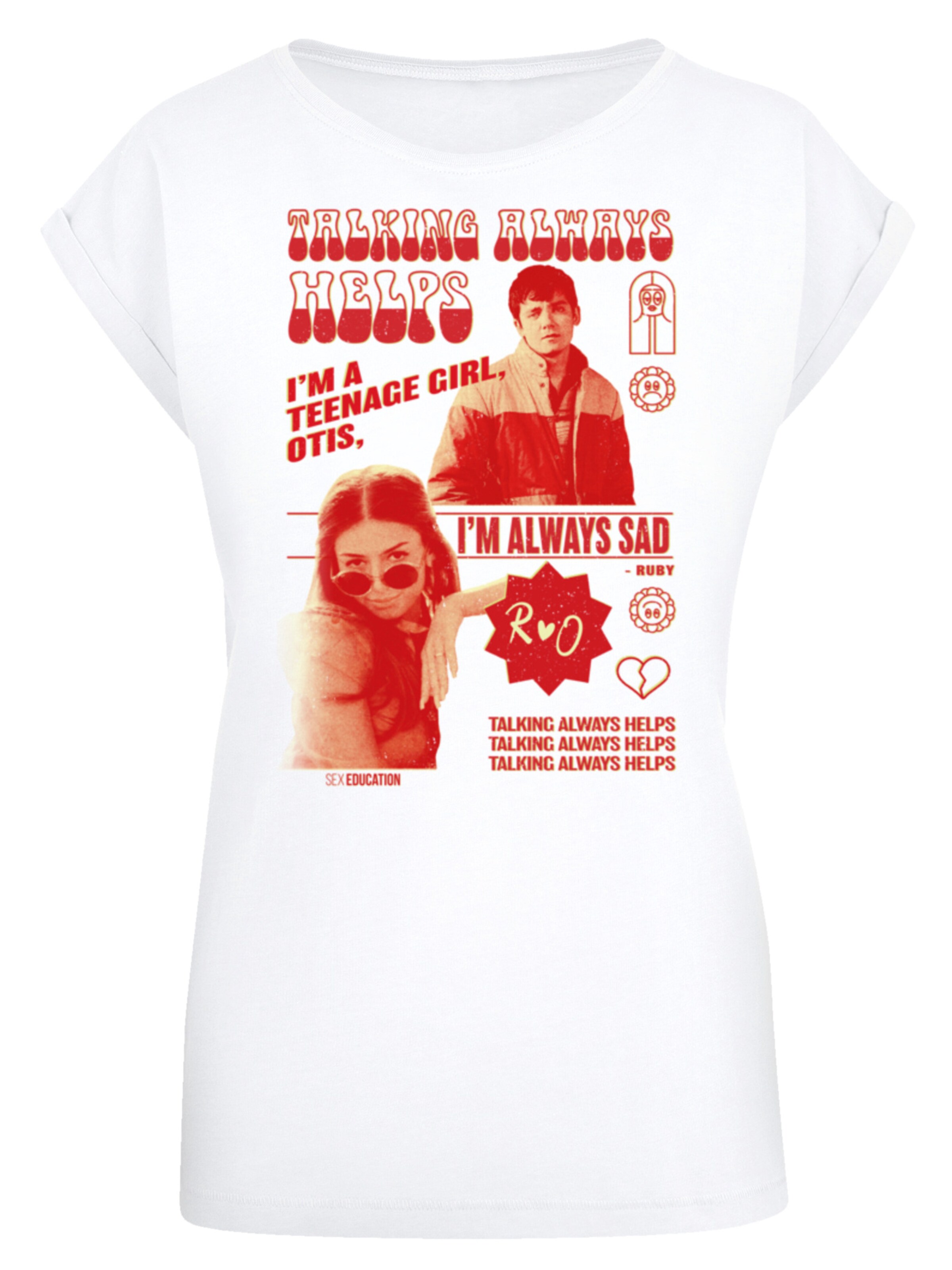 T-shirt 'Sex Education Otis Talking Helps Netflix TV Series' F4NT4STIC en blanc : devant