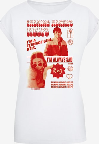 T-shirt 'Sex Education Otis Talking Helps Netflix TV Series' F4NT4STIC en blanc : devant