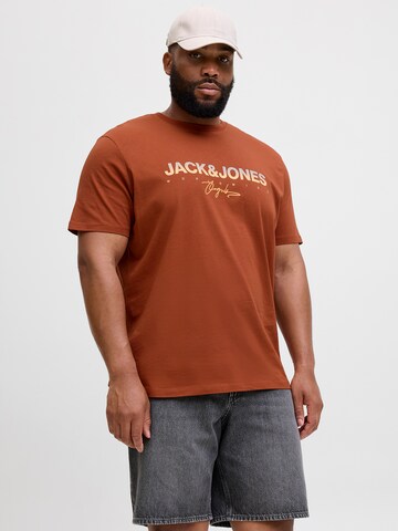 Jack & Jones Plus Shirt 'JORCANGGU' in Brown: front