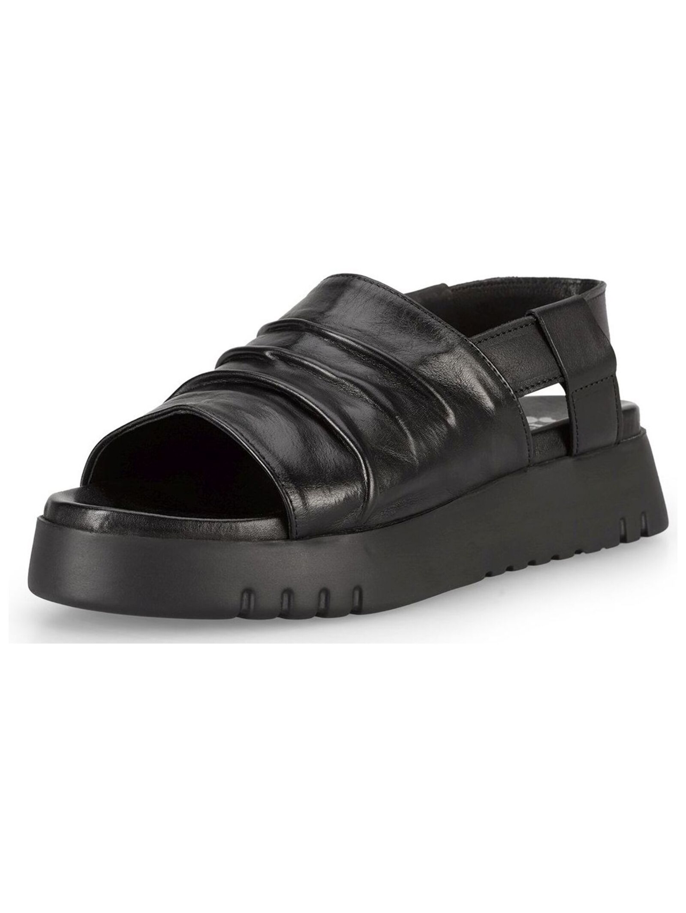 Felmini Wide Fit Sandale in Schwarz: Vorderseite