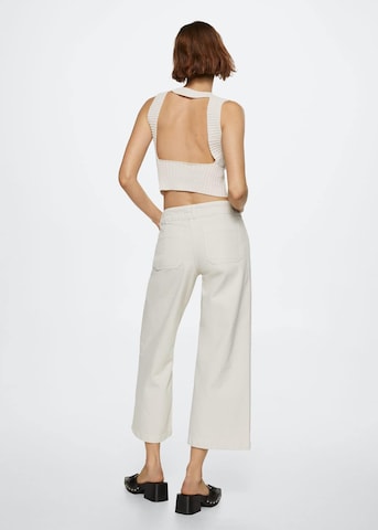 MANGO Wide Leg Jeans i beige