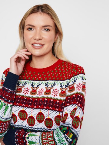 Threadbare Trui 'Reindeer' in Rood