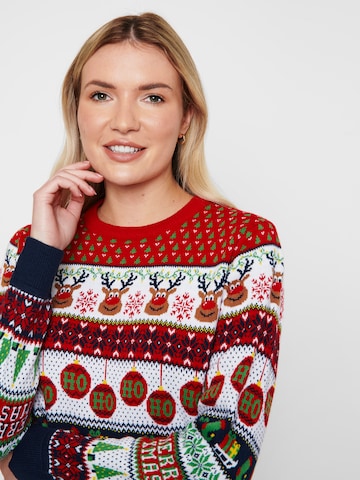 Pull-over 'Reindeer' Threadbare en rouge