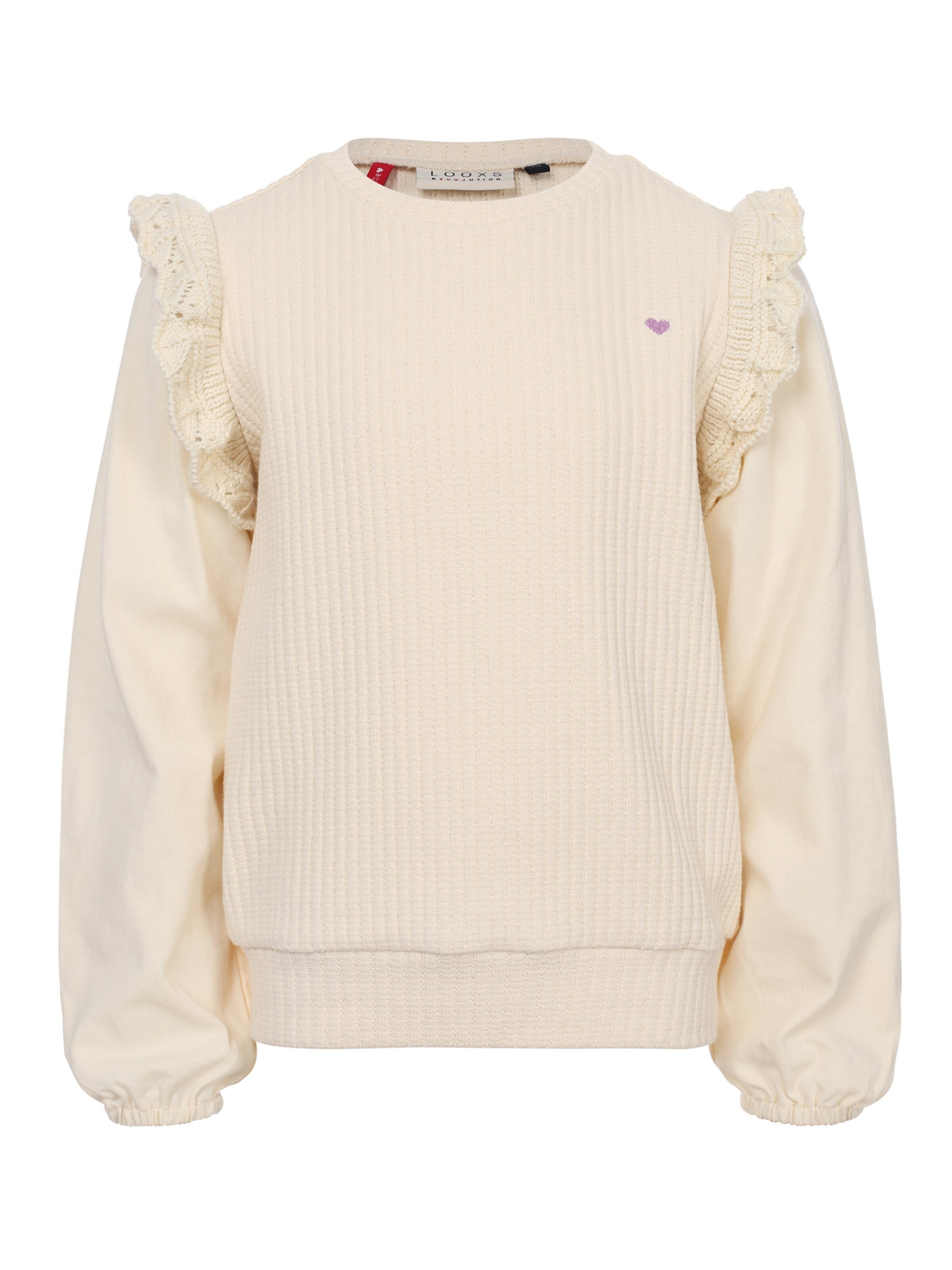 Sweat-shirt Looxs Revolution en blanc : devant