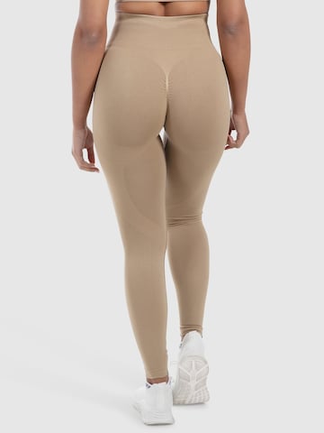 Coupe slim Leggings Smilodox en marron