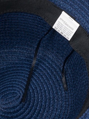 styleBREAKER Hat 'Panama Strohhut Hutband Azteken Muster' in Blue