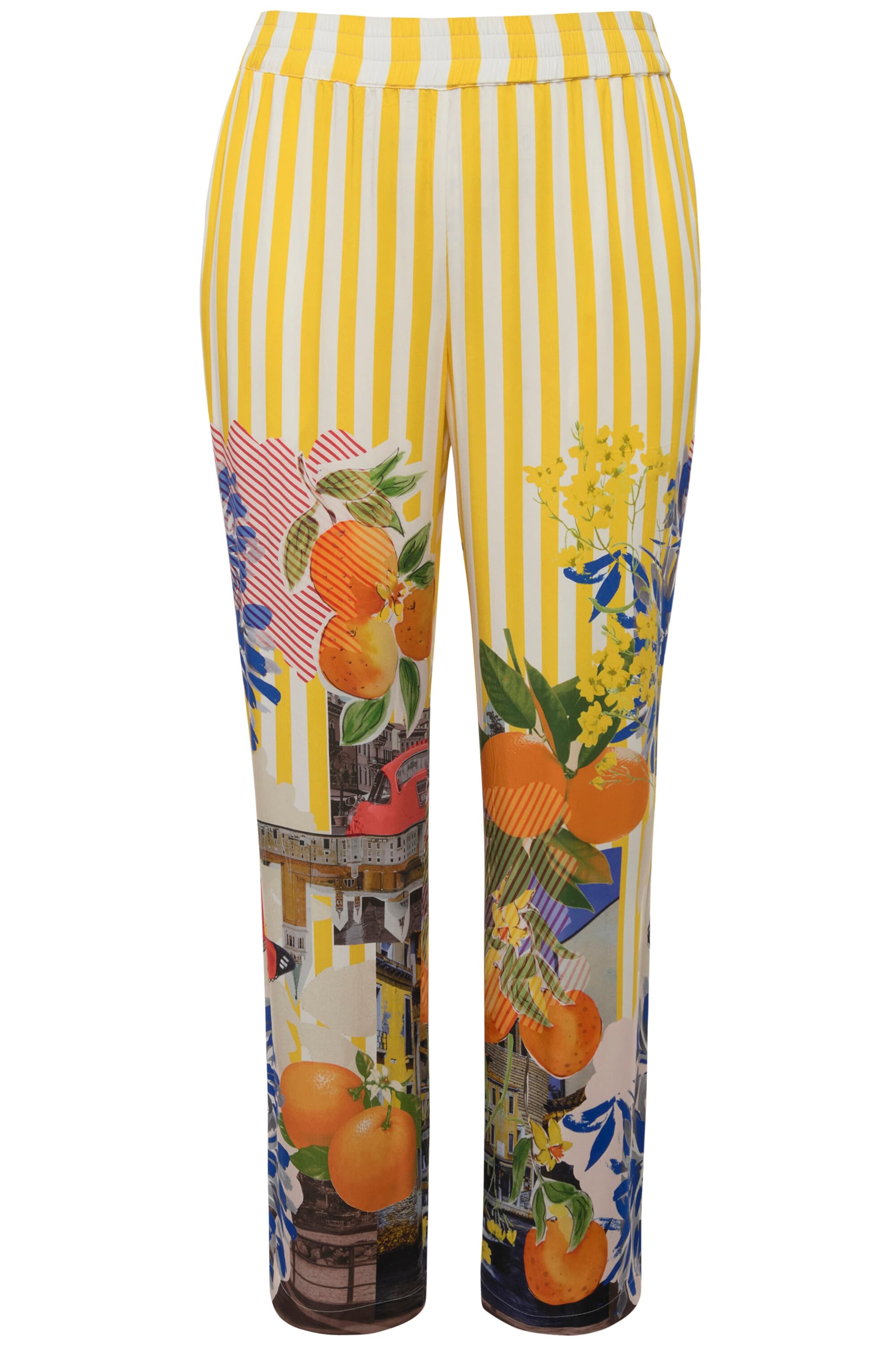 Ulla Popken Regular Trousers in Yellow: front