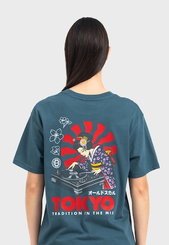 Oldskull Shirt 'Asian Neon Djane' in Blauw