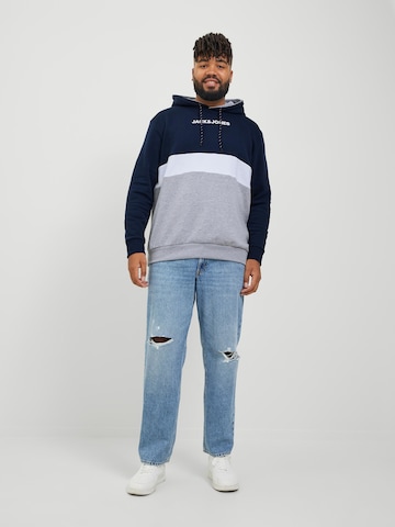 Jack & Jones Plus Μπλούζα φούτερ 'Reid' σε μπλε