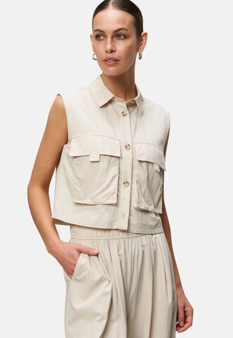 Camicia da donna di zero in beige: frontale