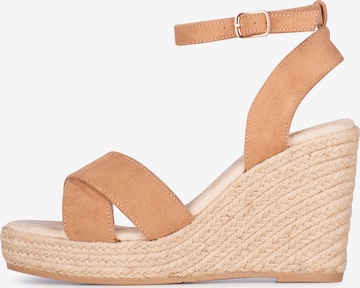 POSH by Poelman Sandalen met riem 'Nola' in Bruin: voorkant