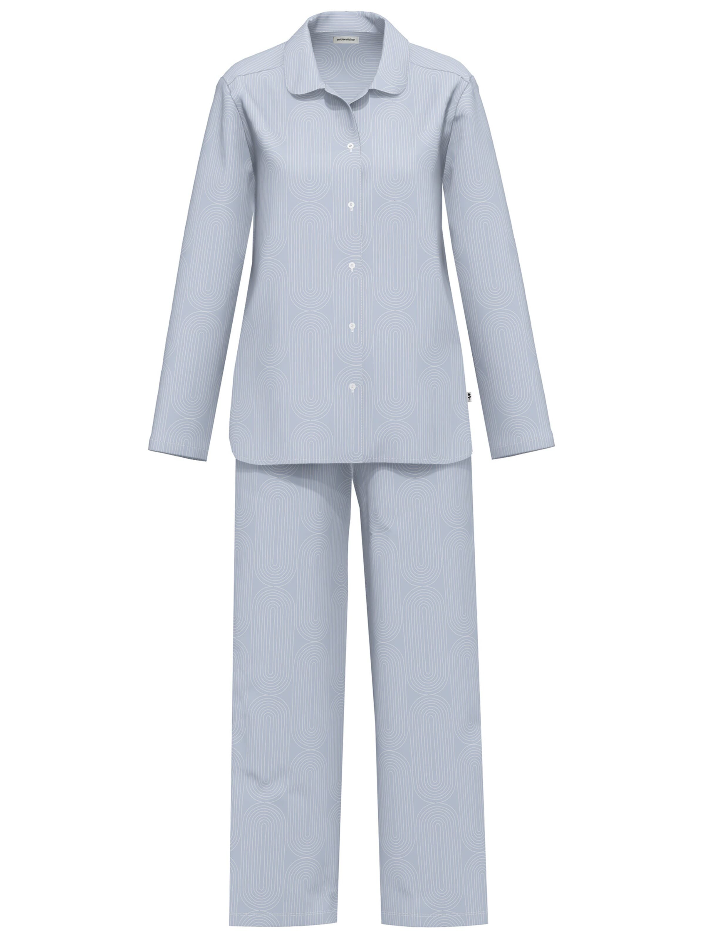 Seidensticker schwarze Rose Pajama 'bodywear' in Blue: front
