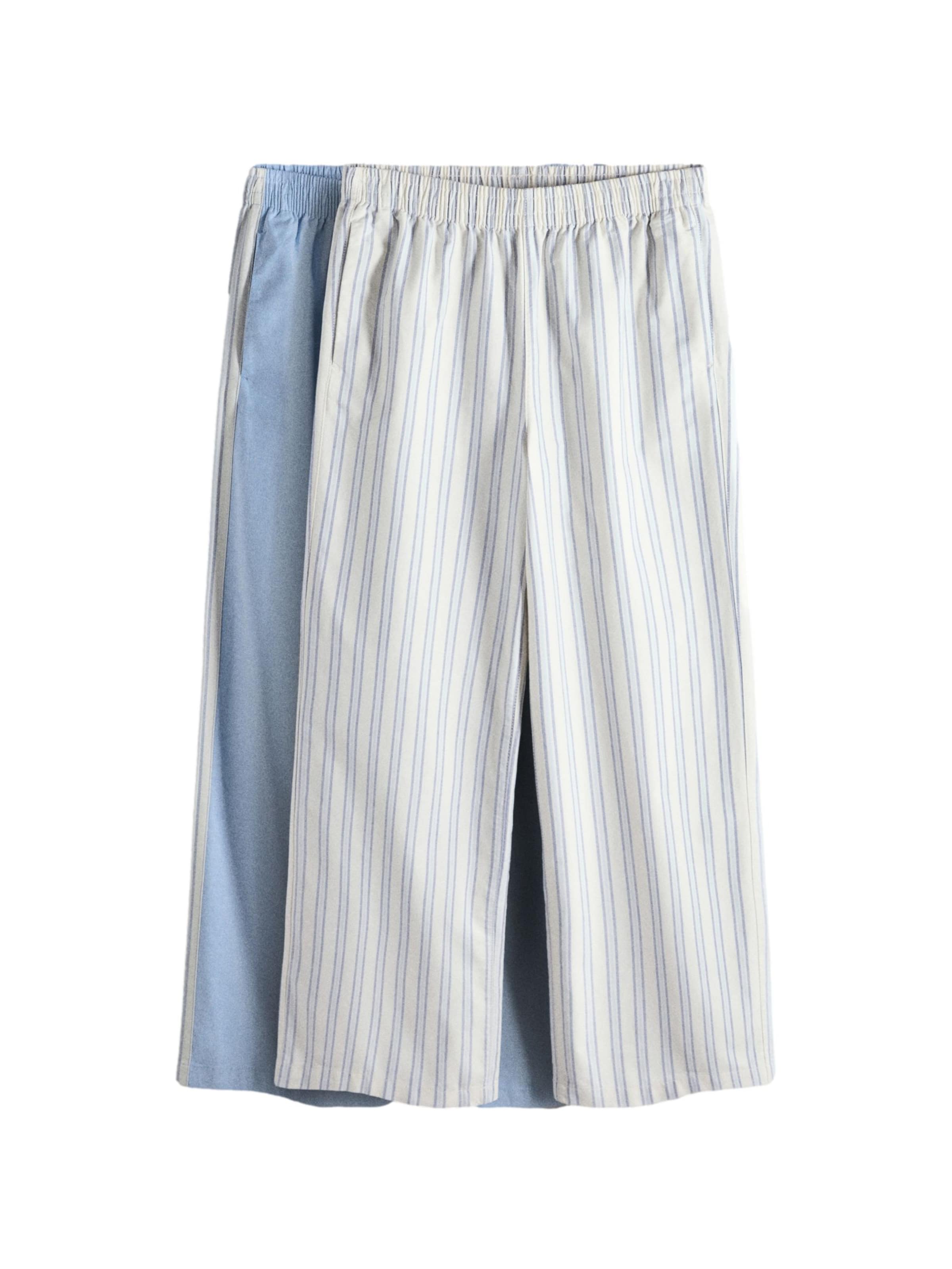 The Set Wide leg Broek in Blauw: voorkant